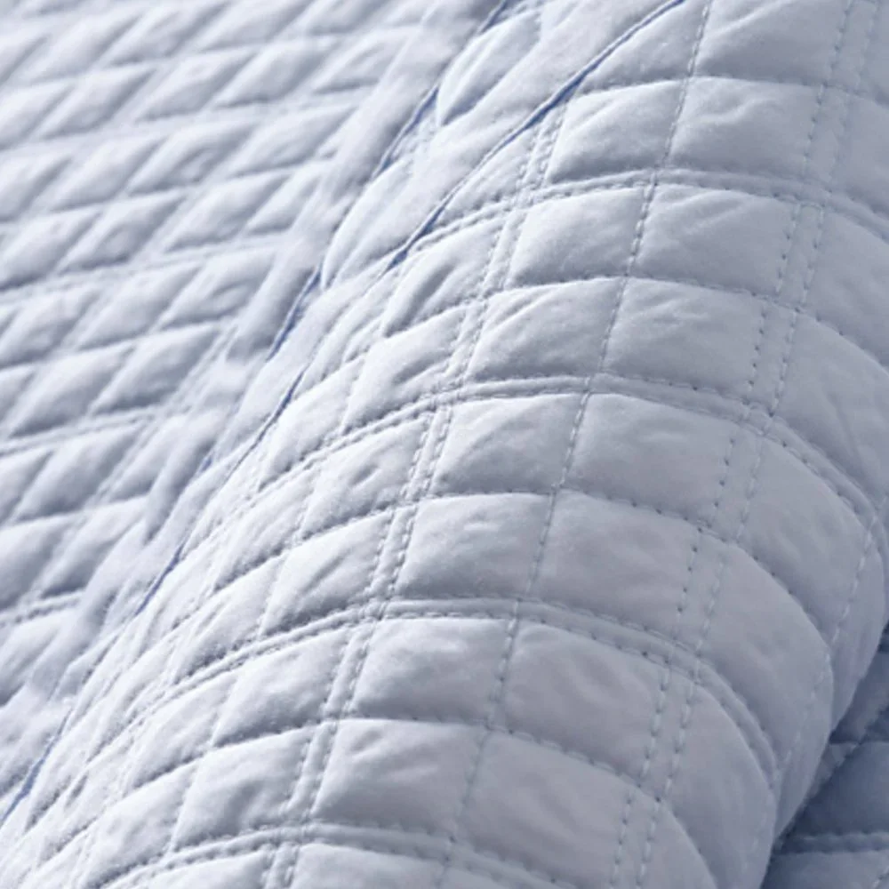 Ralph Lauren Sateen Argyle Quilt, Full/Queen Blue Hyacinth